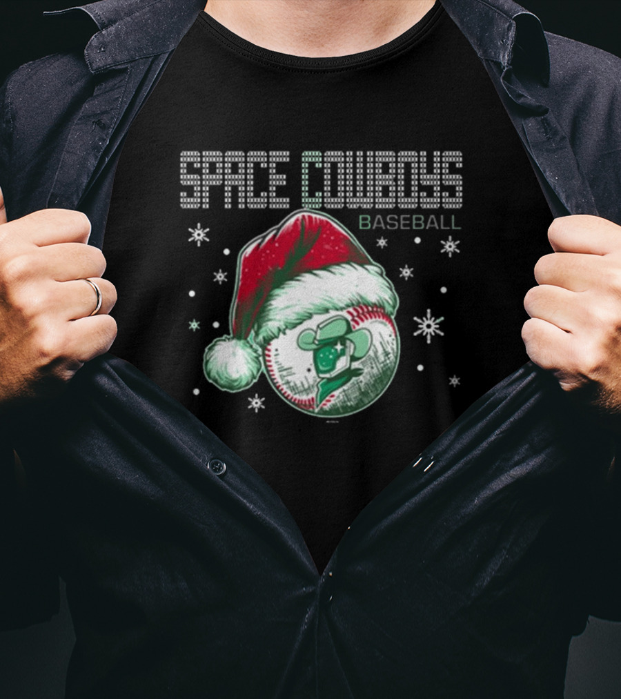 Space Cowboys Baseball Santa Hat Christmas Sweater T-Shirt