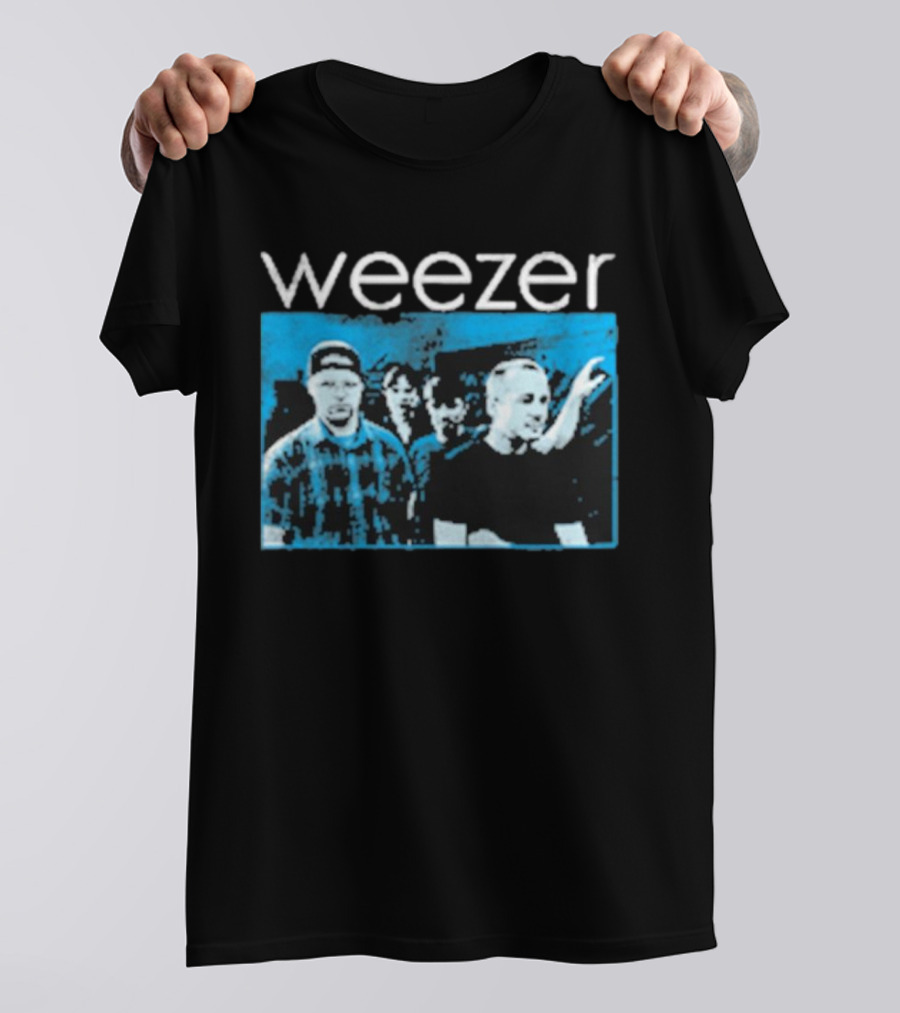Weezer Band Blue Album Photo T-Shirt