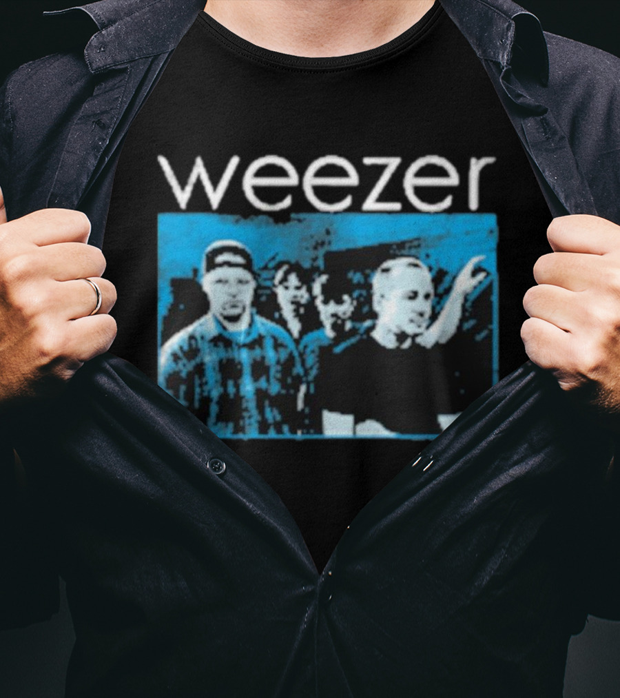 Weezer Band Blue Album Photo T-Shirt