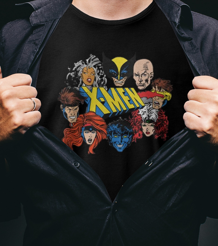 X-Men Marvel Comics Wolverine Storm Charles Xavier Cyclops Nightcrawler Rogue Jean Grey Gambit T-Shirt