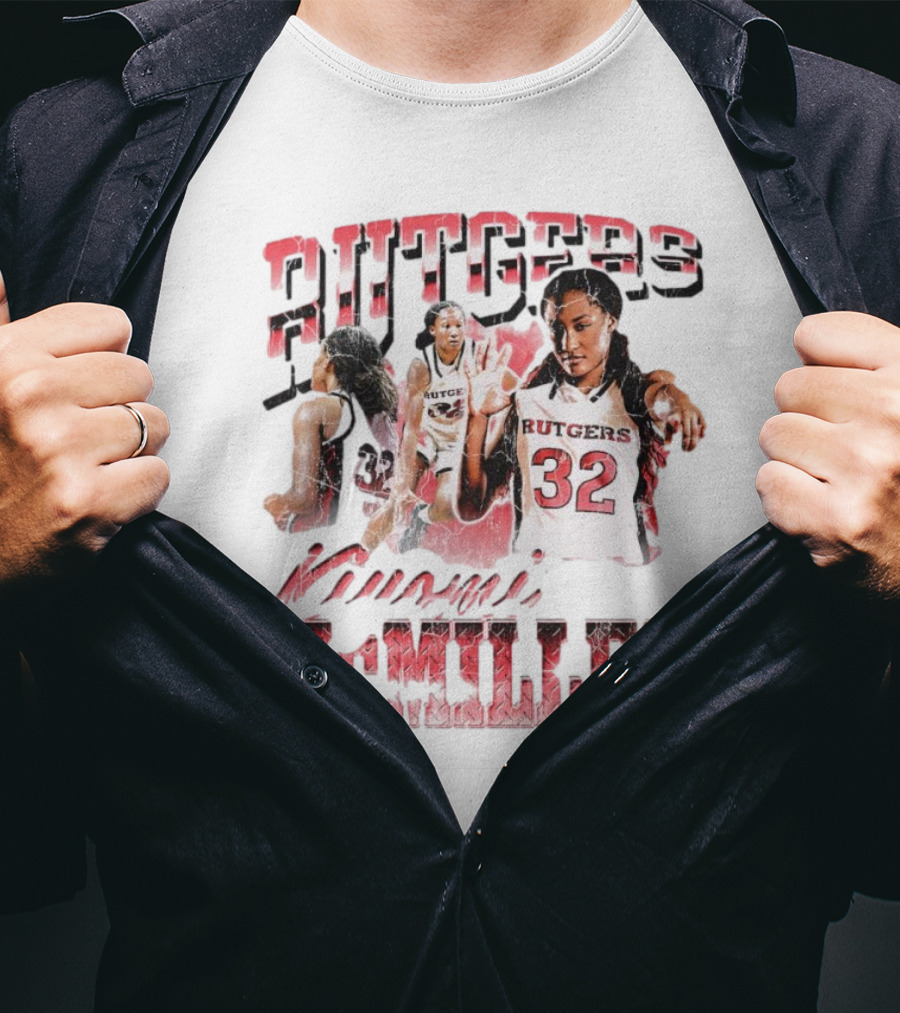 Rutgers Scarlet Knights Kiyomi McMiller 90s Retro Basketball Action 32 T-Shirt