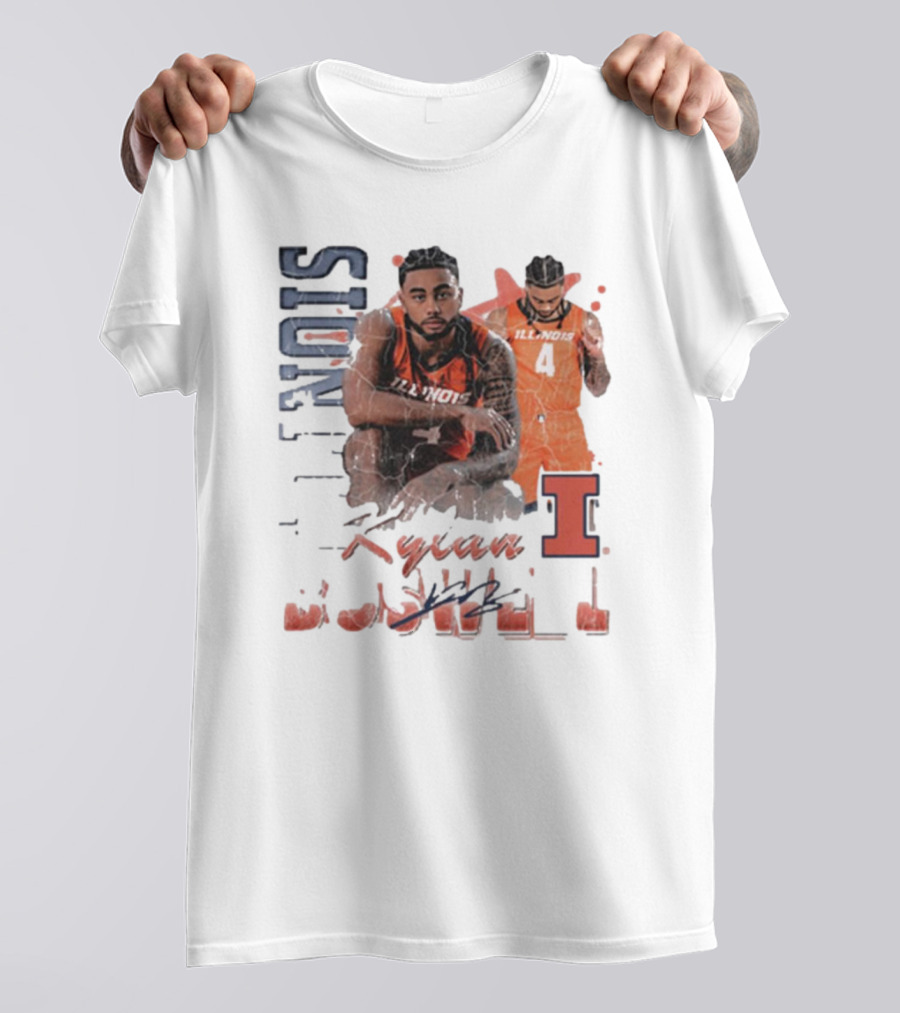 Kylan Boswell Illinois Fighting Illini 90s Signature Classic Player Collection T-Shirt