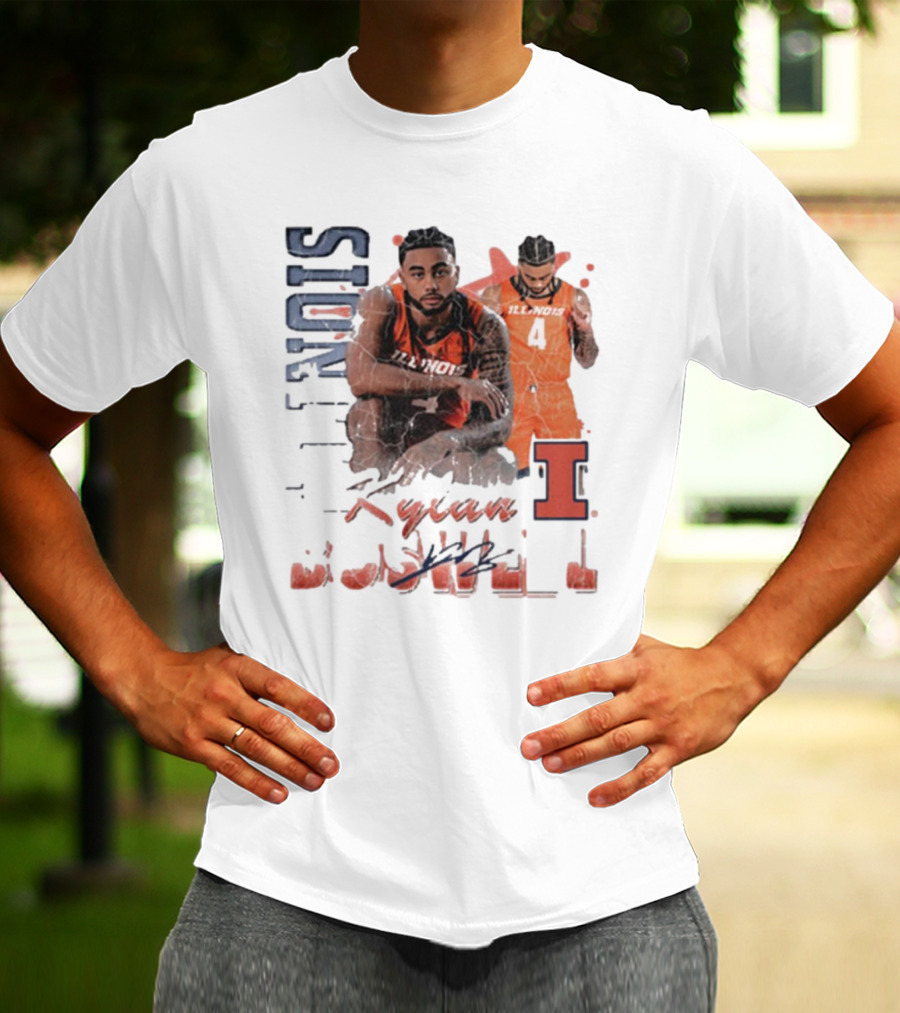 Kylan Boswell Illinois Fighting Illini 90s Signature Classic Player Collection T-Shirt