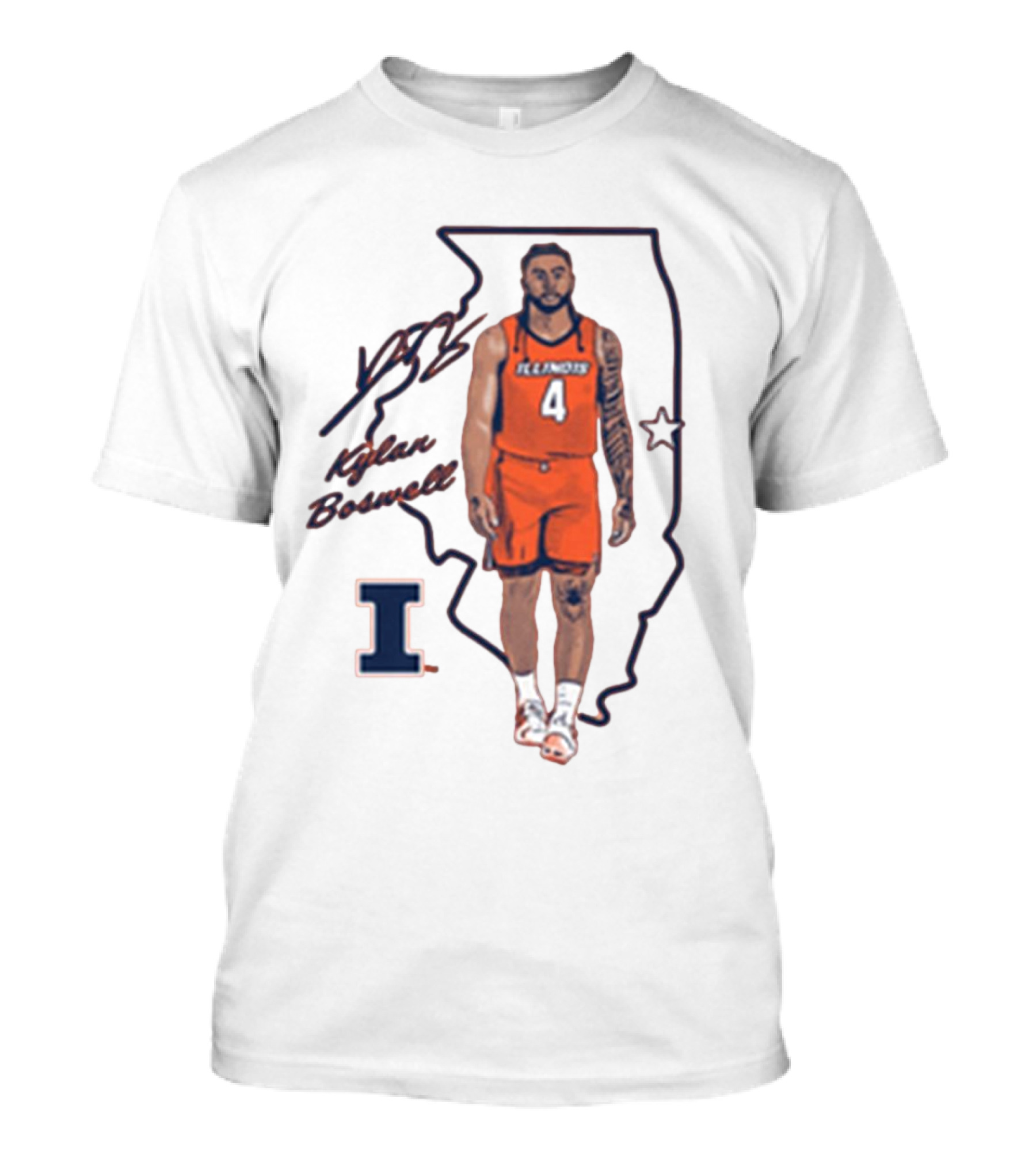 Kylan Boswell Illinois Fighting Illini Signature Collection T-Shirt