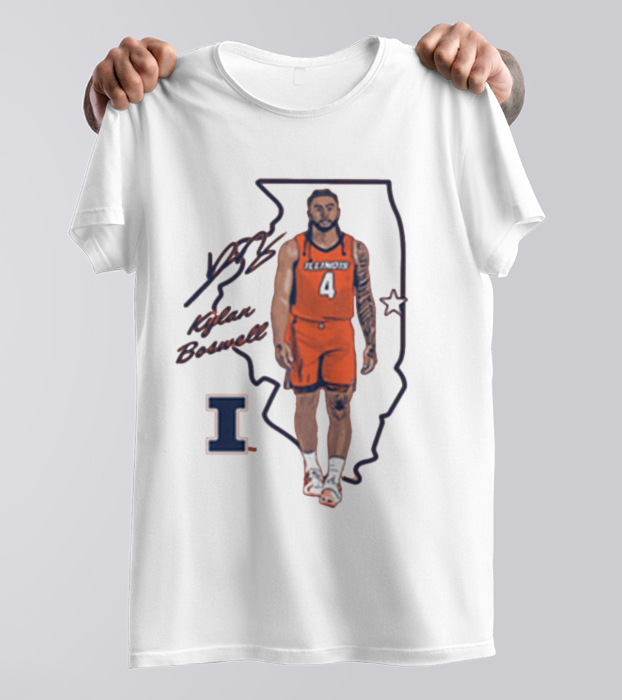 Kylan Boswell Illinois Fighting Illini Signature Collection T-Shirt