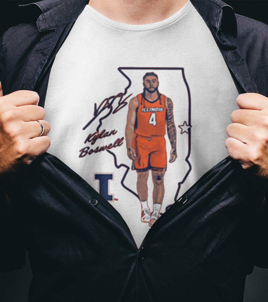 Kylan Boswell Illinois Fighting Illini Signature Collection T-Shirt