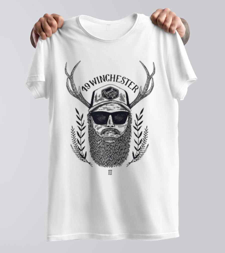 49 Winchester III Rustic Antler Beard Retro T-Shirt