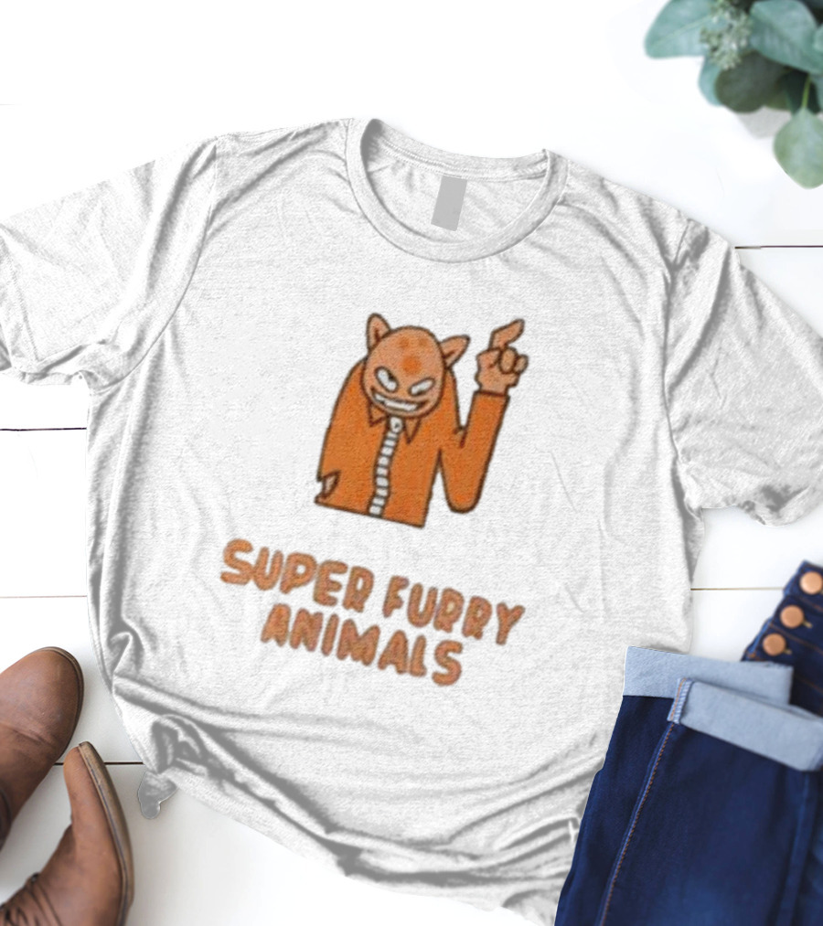 Super Furry Animals Cartoon Character Orange Creature T-Shirt