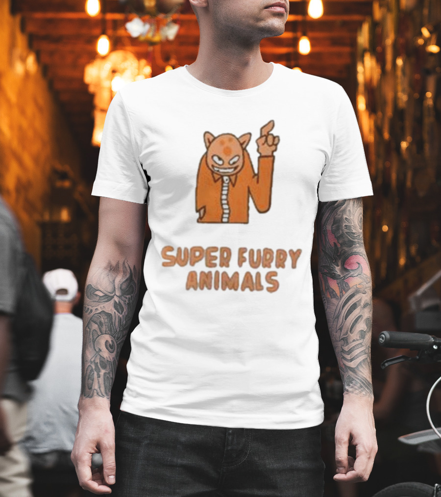 Super Furry Animals Cartoon Character Orange Creature T-Shirt