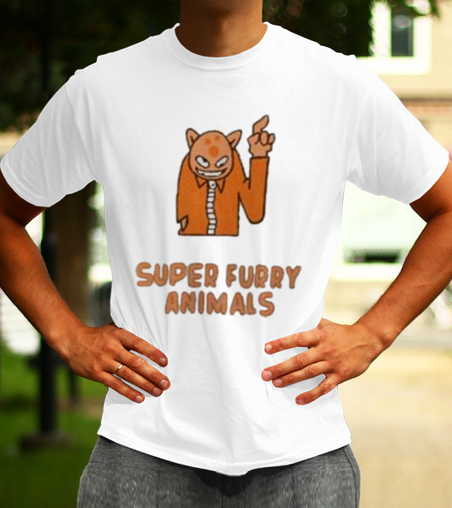 Super Furry Animals Cartoon Character Orange Creature T-Shirt