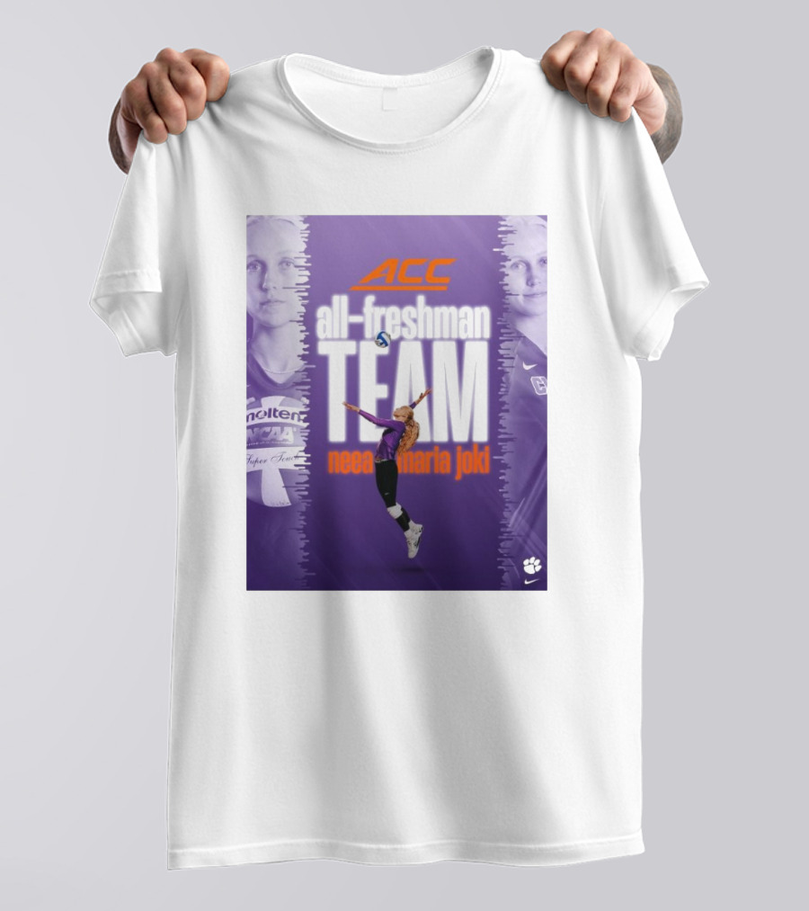 Clemson Tigers ACC All-Freshman Team Neea Maria Joki Volleyball Achievement T-Shirt
