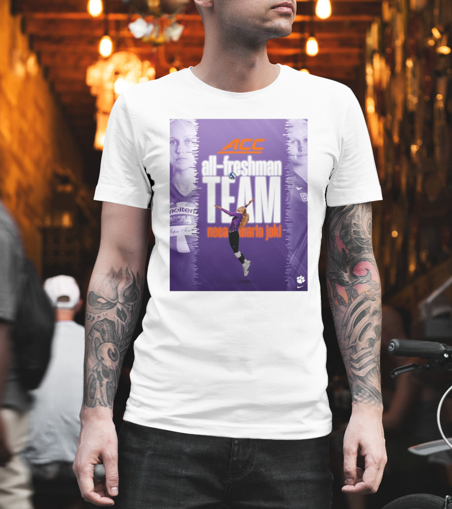 Clemson Tigers ACC All-Freshman Team Neea Maria Joki Volleyball Achievement T-Shirt
