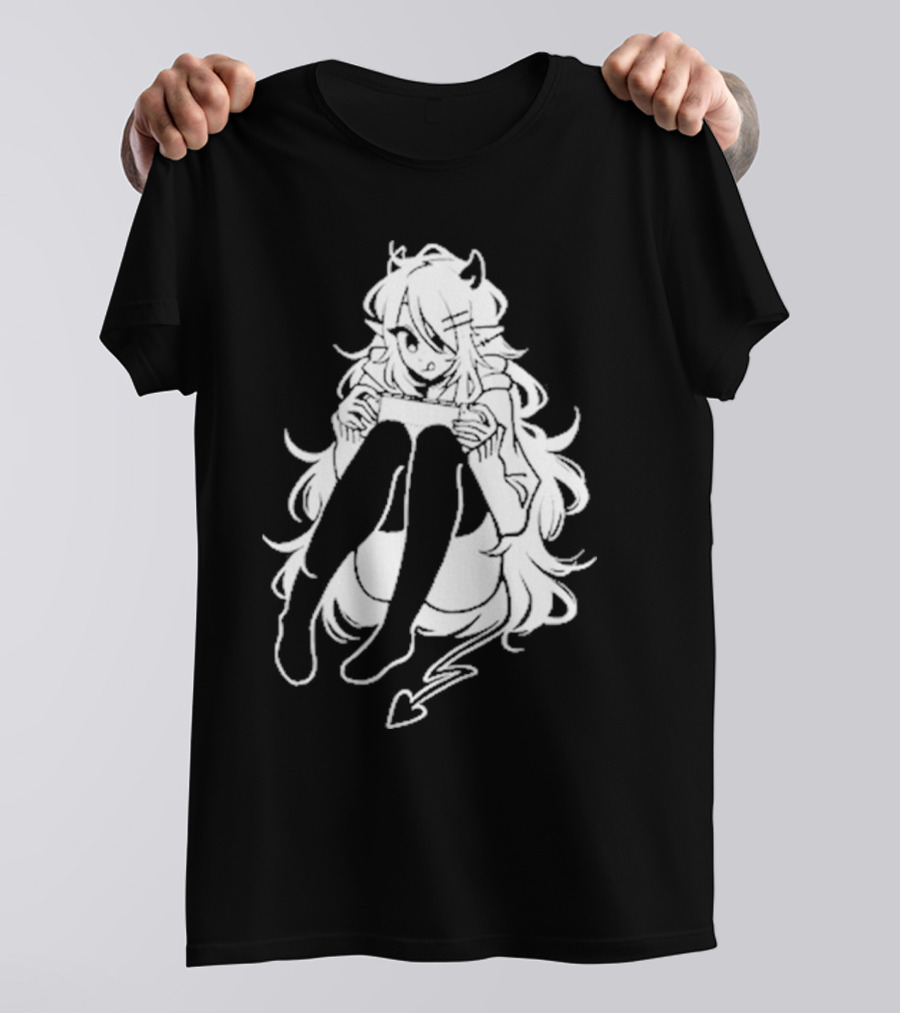 Meg Maybe Idk Anime Demon Girl Sitting With Heart Tail T-Shirt