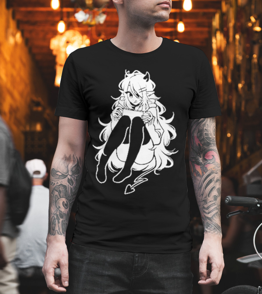 Meg Maybe Idk Anime Demon Girl Sitting With Heart Tail T-Shirt