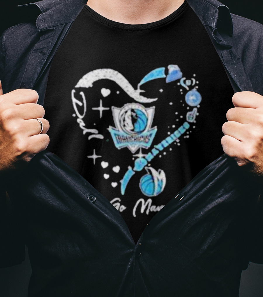 Dallas Mavericks Heart Diamond Let's Go Mavericks T-Shirt