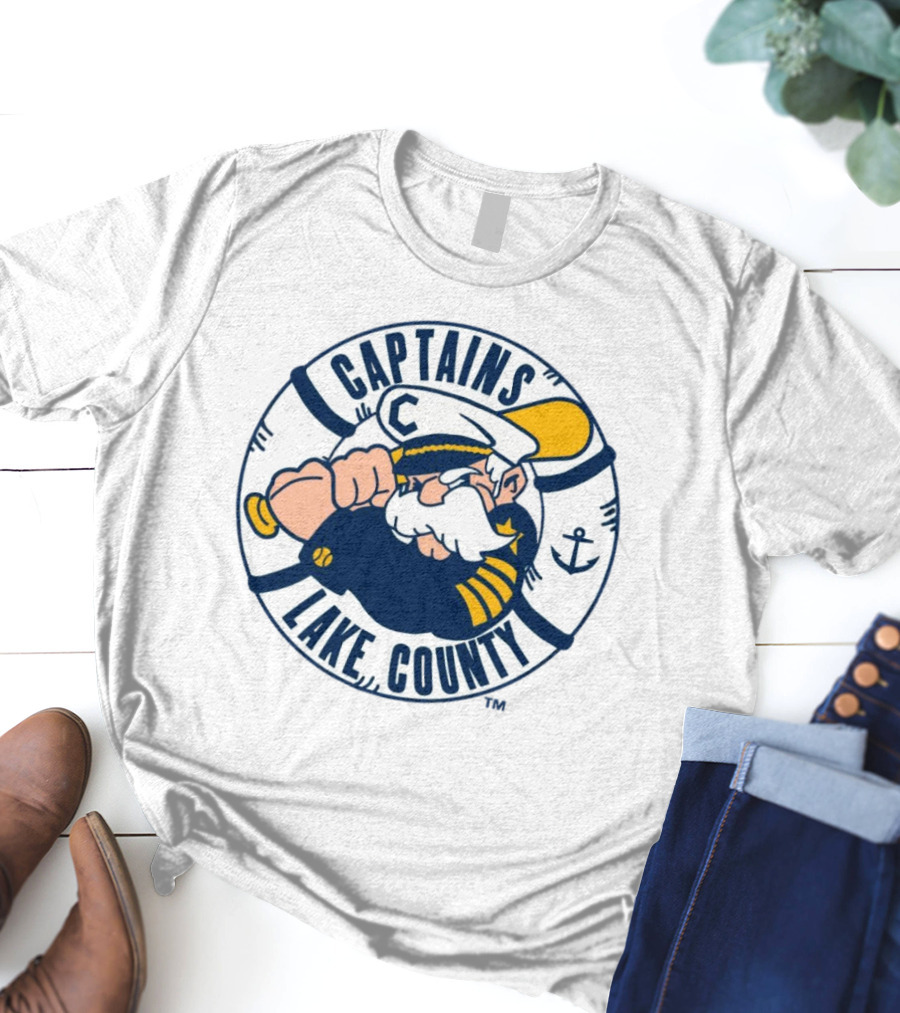 Captain Lake County Anchored Character Captains T-Shirt