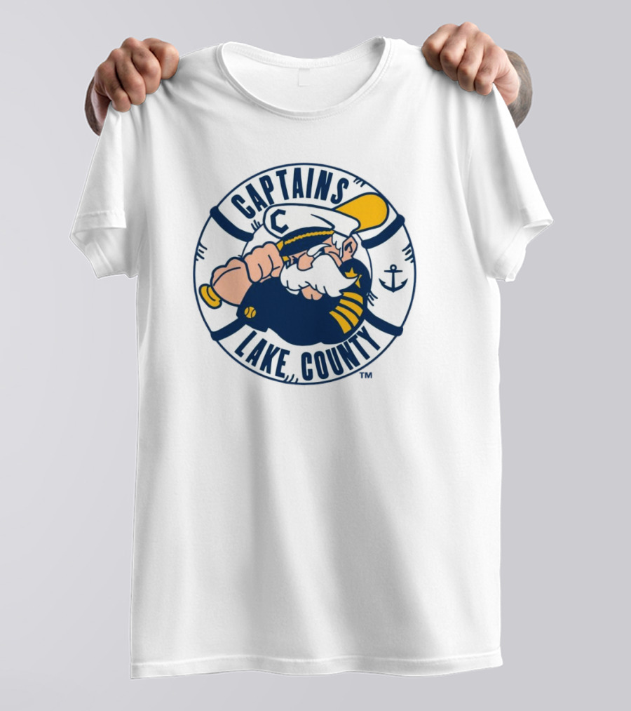 Captain Lake County Anchored Character Captains T-Shirt
