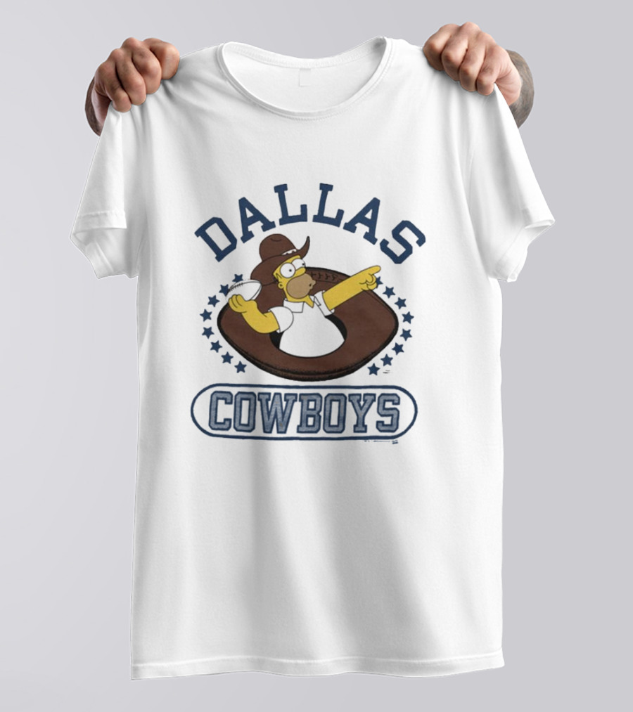 Dallas Cowboys Homer Simpson Football NFL Crossover T-Shirt