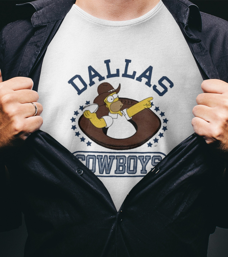 Dallas Cowboys Homer Simpson Football NFL Crossover T-Shirt