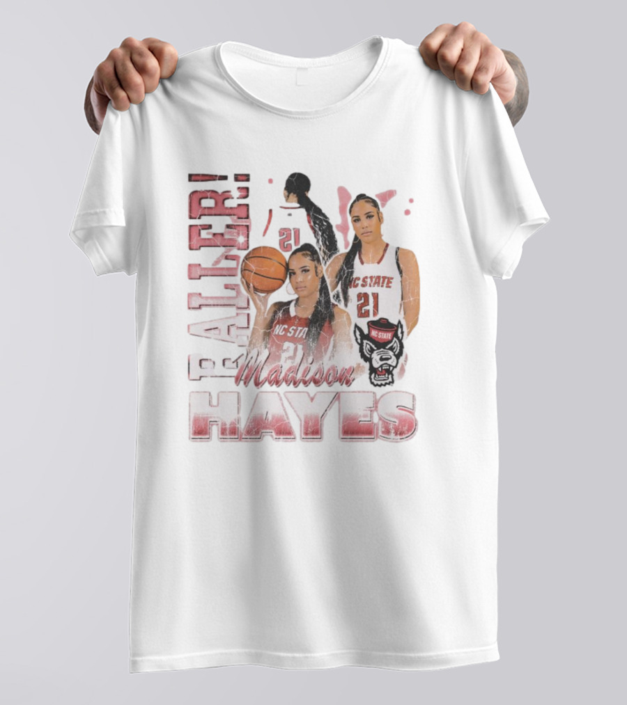 Madison Hayes NC State Wolfpack Raller 21 Retro 90s T-Shirt