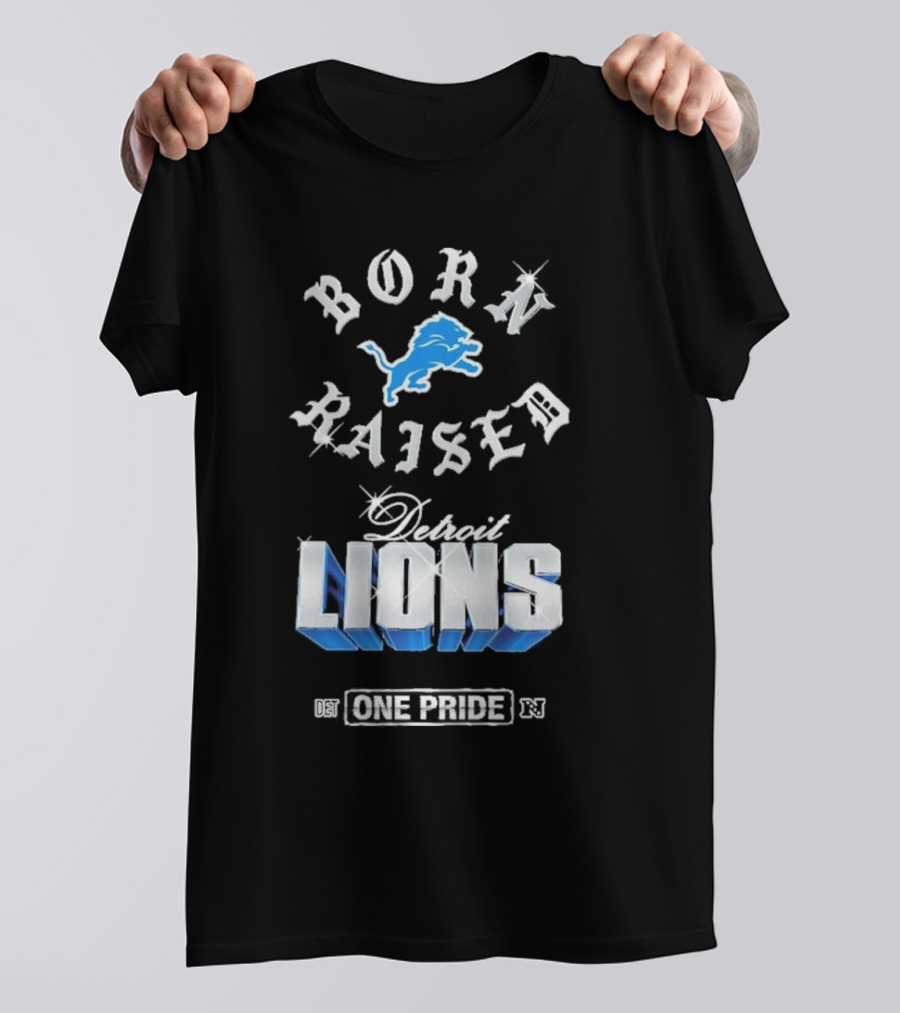 Born Raised Detroit Lions One Pride Chrome T-Shirt