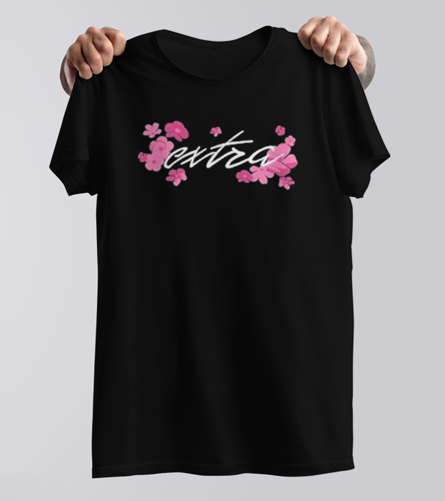 Extraemily Extra Floral Pink Flowers T-Shirt