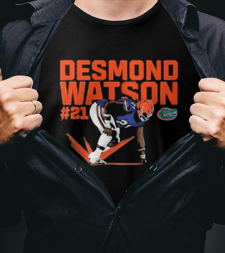 Desmond Watson #21 Florida Gators NCAA Football Caricature T-Shirt