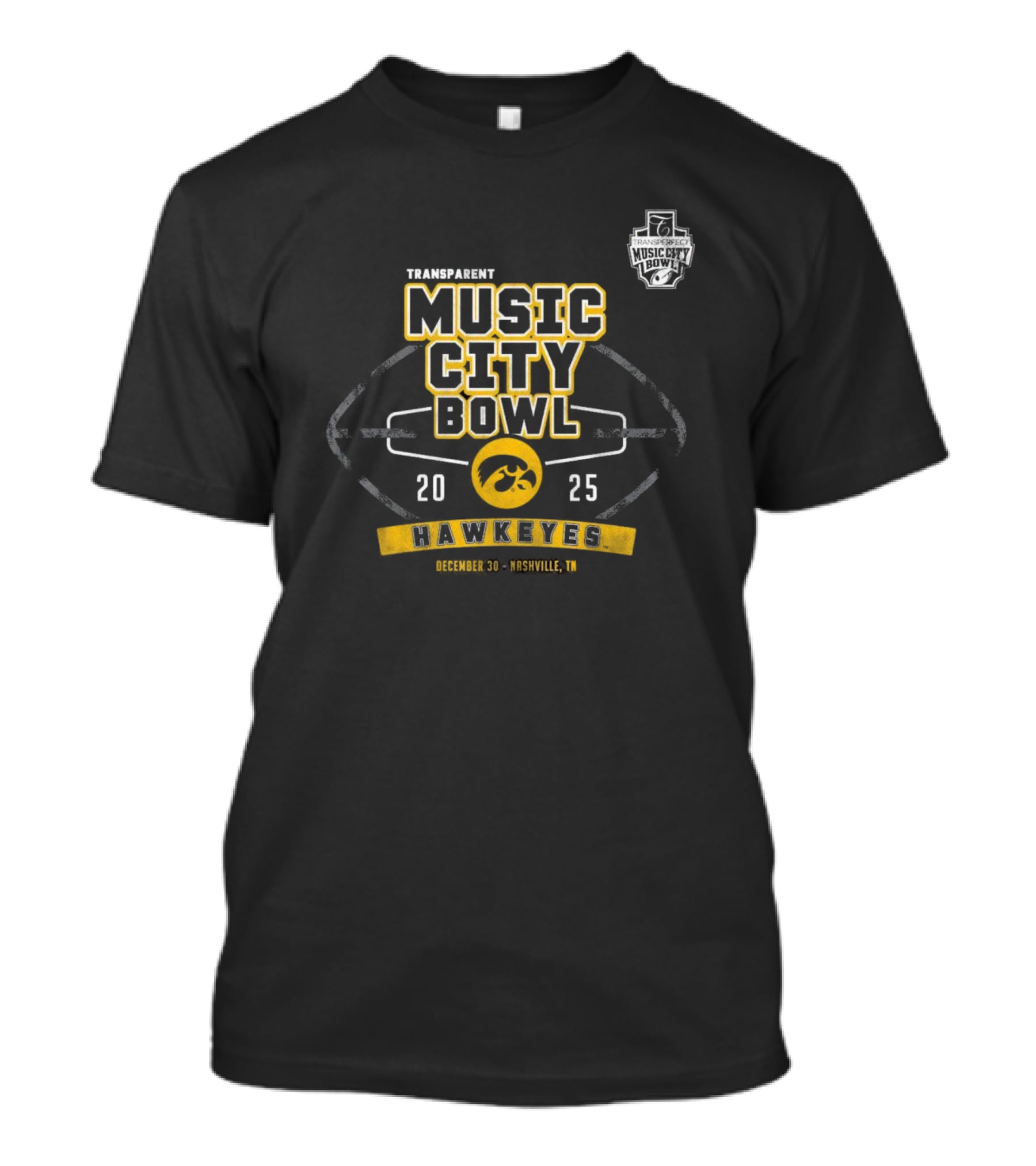 Music City Bowl 2025 Iowa Hawkeyes December 30 Nashville TN T-Shirt