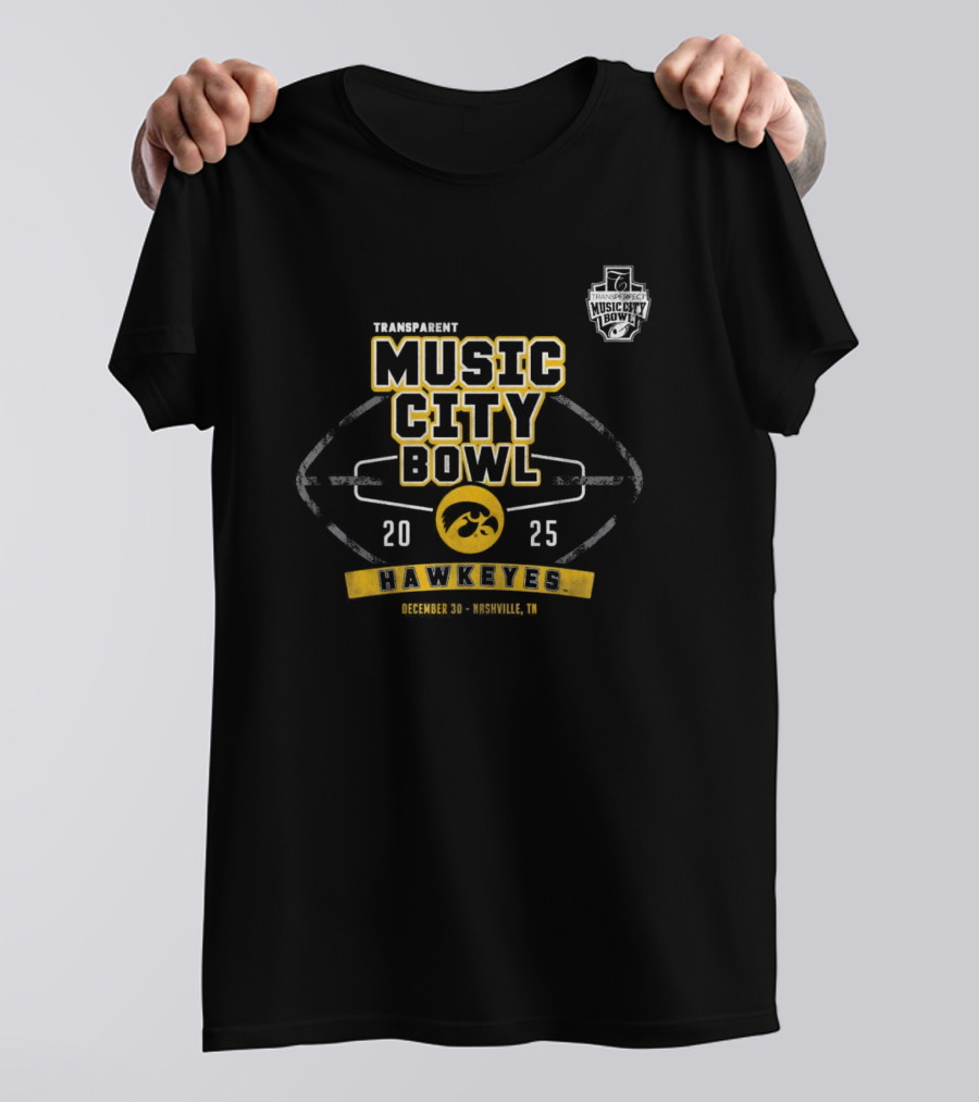 Music City Bowl 2025 Iowa Hawkeyes December 30 Nashville TN T-Shirt