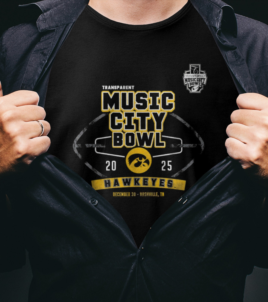 Music City Bowl 2025 Iowa Hawkeyes December 30 Nashville TN T-Shirt