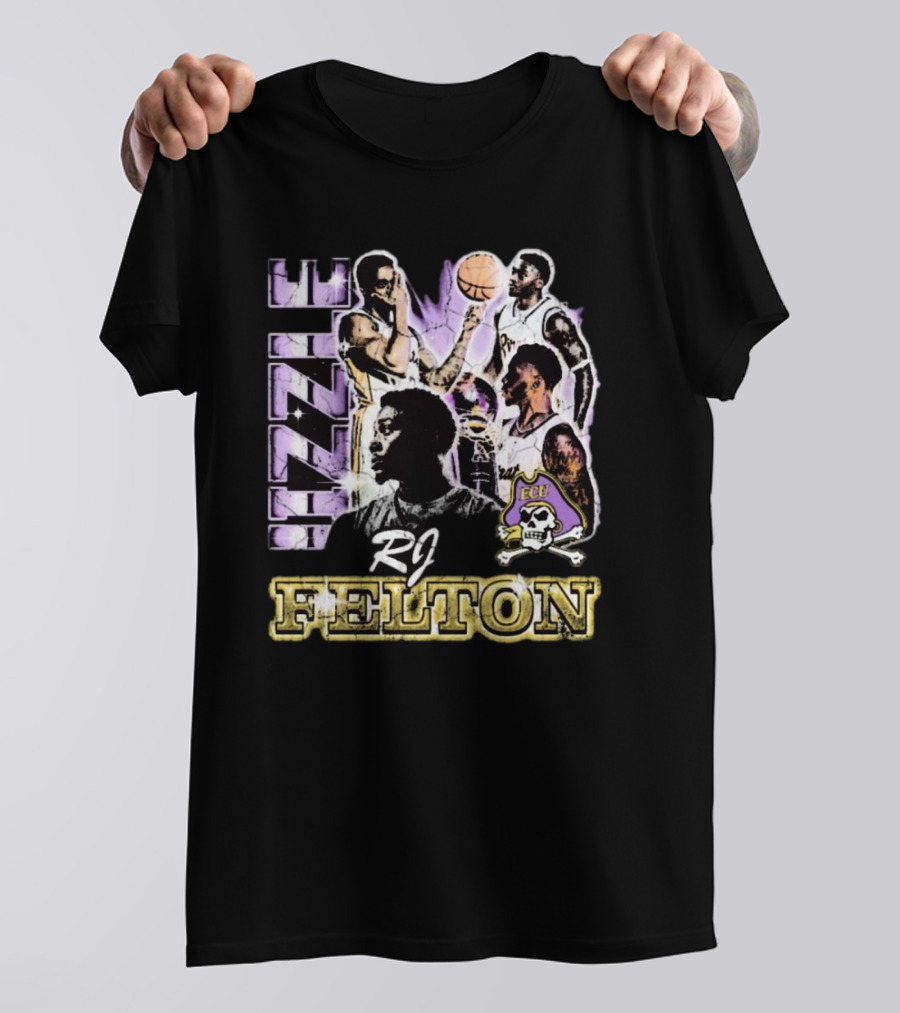 RJ Felton Jizzle ECU Basketball 90s Style With Pirates T-Shirt
