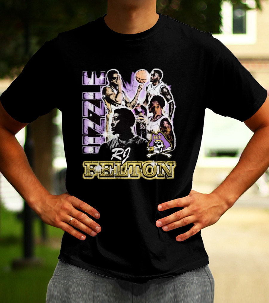 RJ Felton Jizzle ECU Basketball 90s Style With Pirates T-Shirt