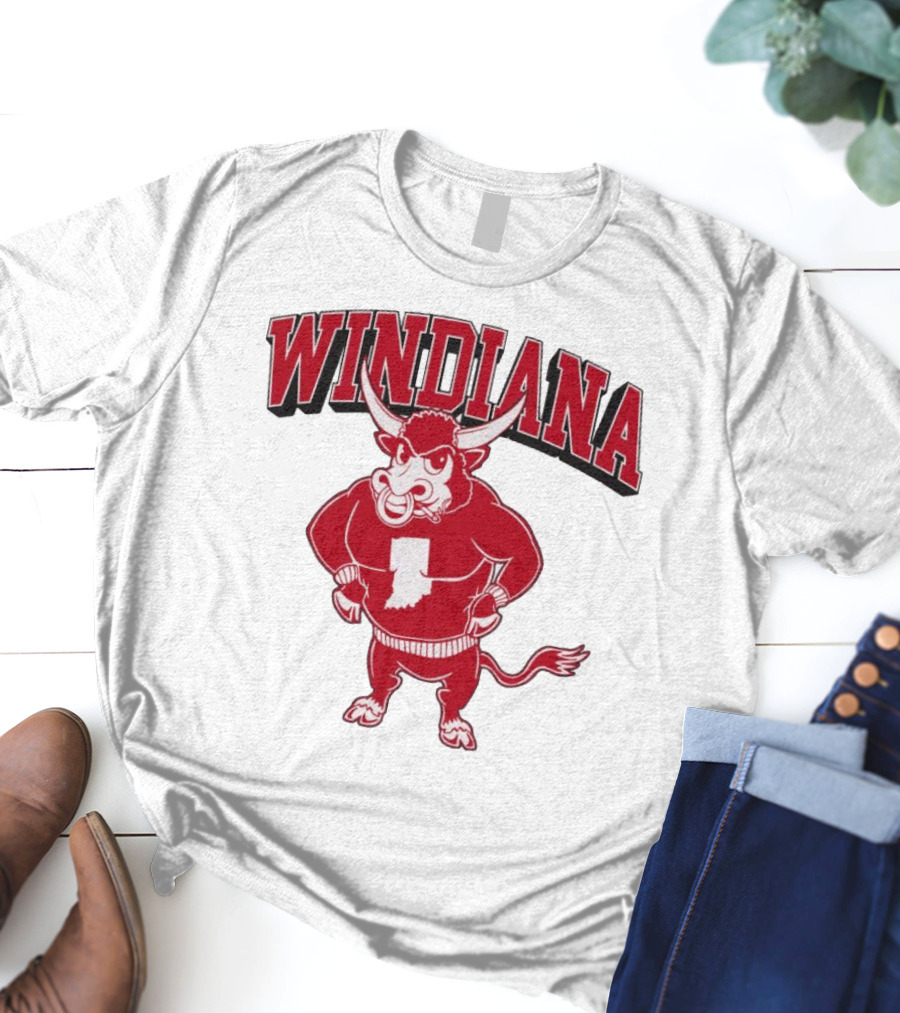 Windiana Indiana Hoosiers Football Bull Mascot T-Shirt