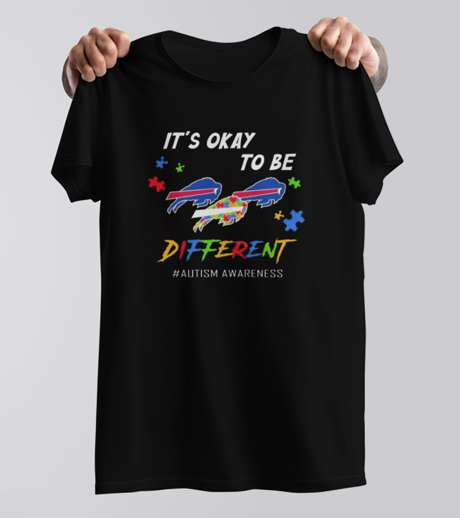 It’s Okay To Be Different Buffalo Bills Autism Awareness Puzzle Pieces T-Shirt
