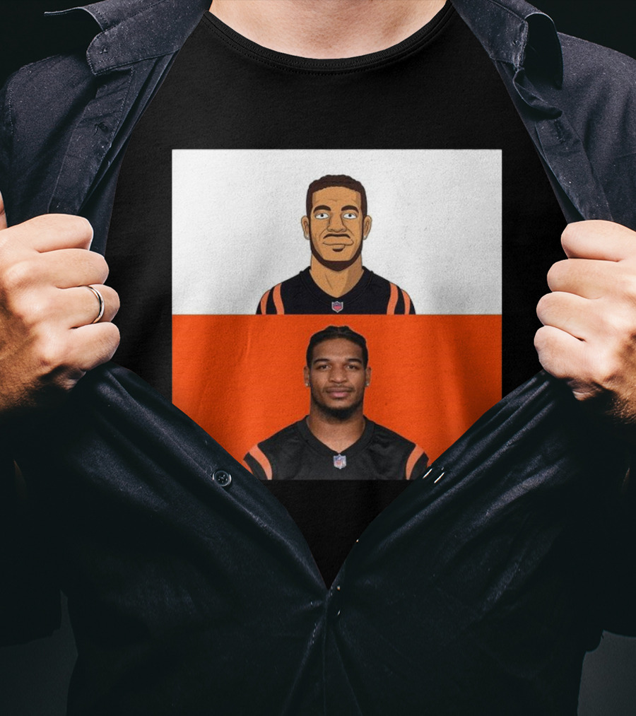 Ja’Marr Chase Cincinnati Bengals The Simpsons NFL Themed Drawing T-Shirt