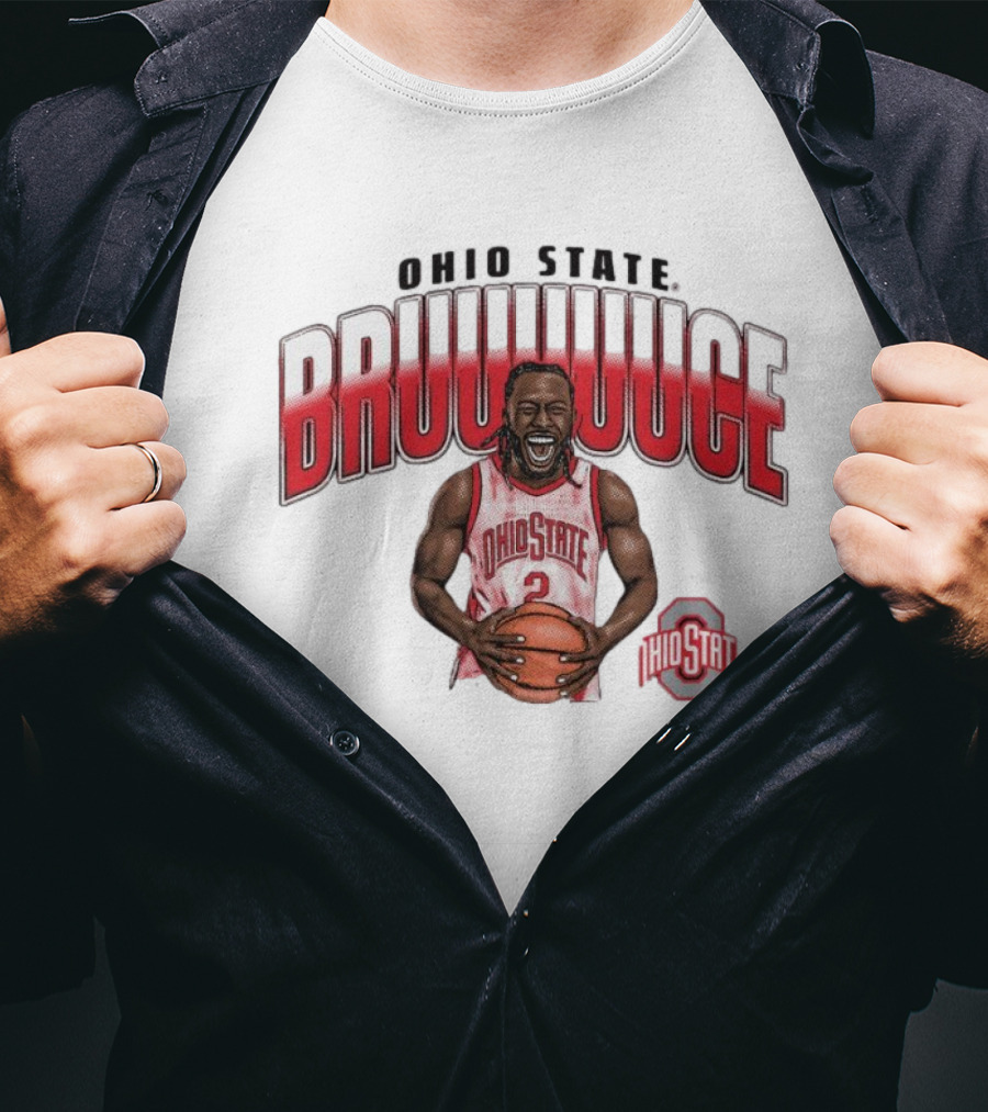 Ohio State Buckeyes Bruce Thornton BRUUUUCE With Basketball And Ohio State T-Shirt