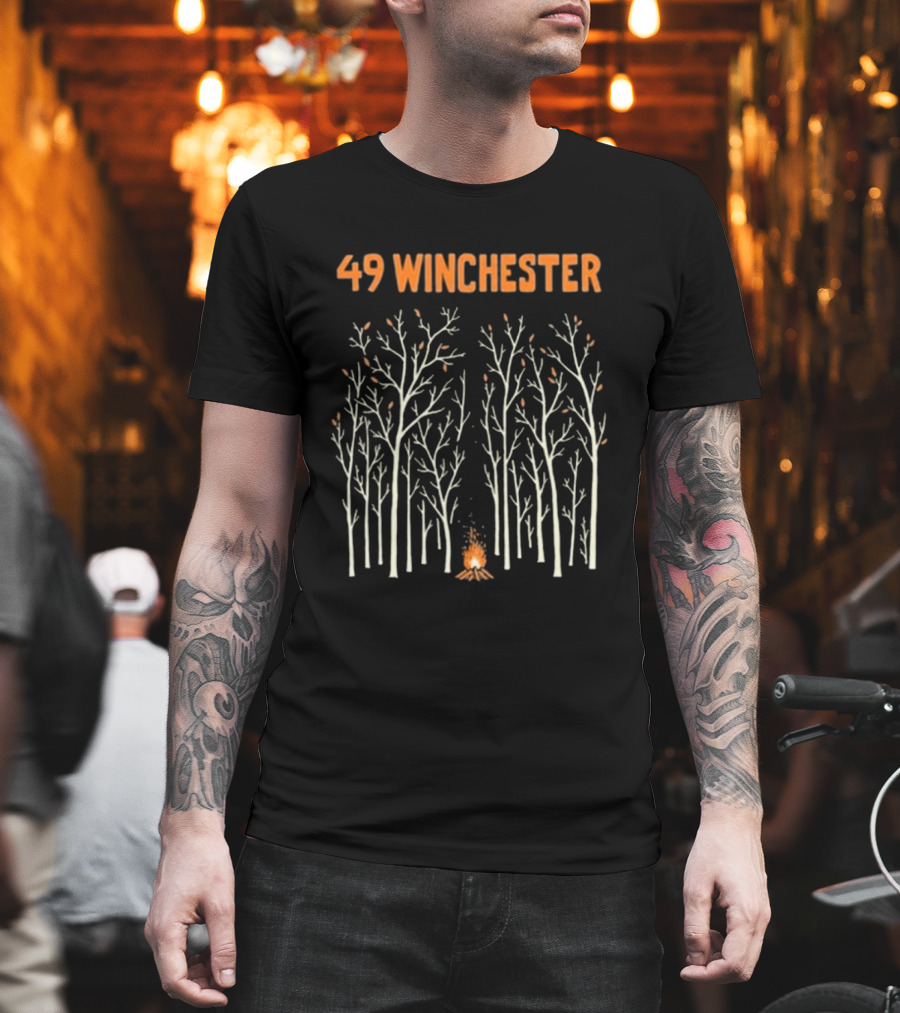 49 Winchester Trees And Campfire Scene T-Shirt