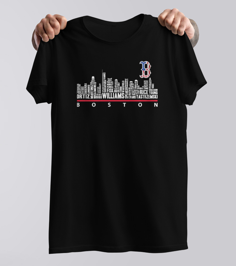 Boston Red Sox Legends Skyline Ortiz Williams Yastrzemski BOSTON T-Shirt