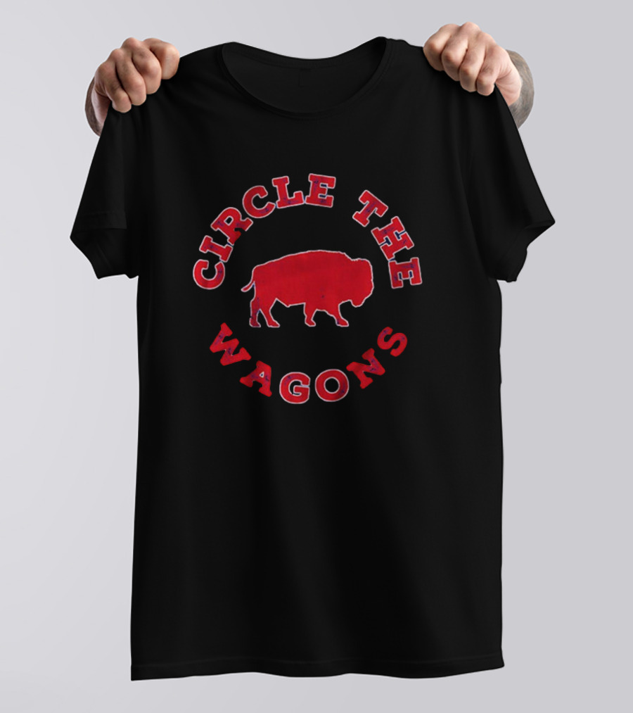 Buffalo Bills Circle The Wagons Red Bison T-Shirt