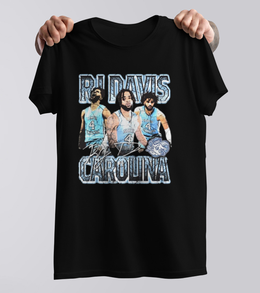 RJ Davis North Carolina Basketball UNC Tar Heels 90s Signature T-Shirt