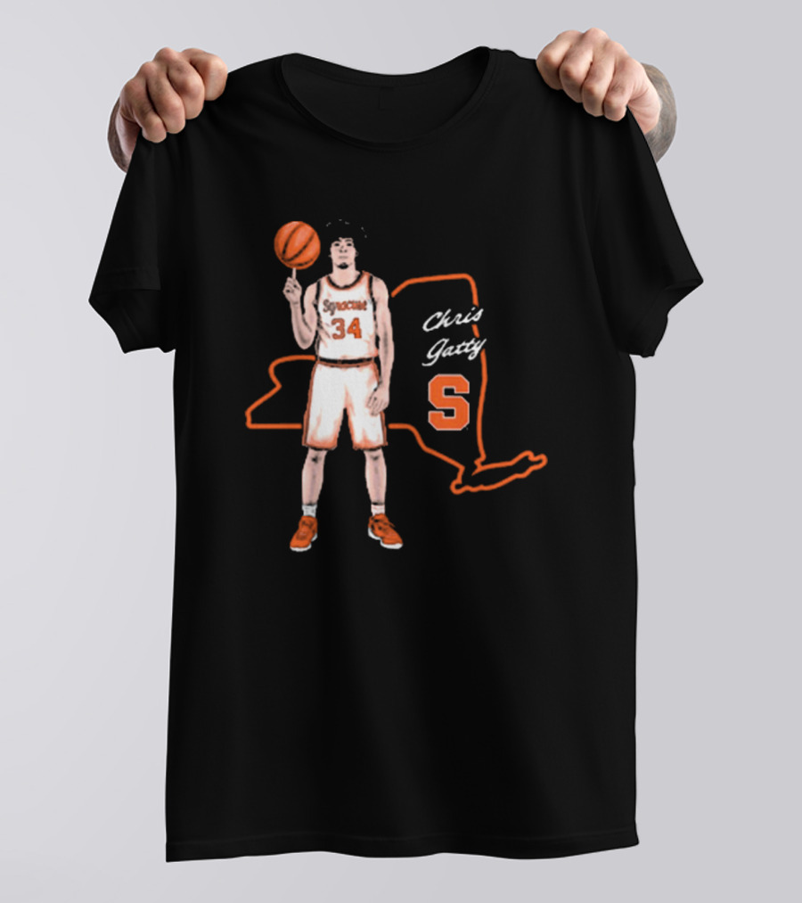 Chris Gatty Syracuse Number 34 Basketball New York Orange S T-Shirt