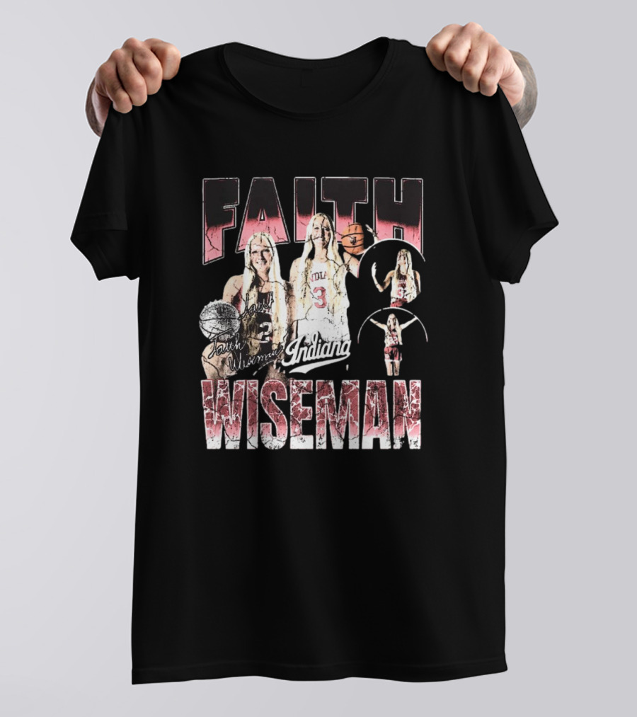Faith Wiseman Indiana Hoosiers Basketball Signature 90s T-Shirt