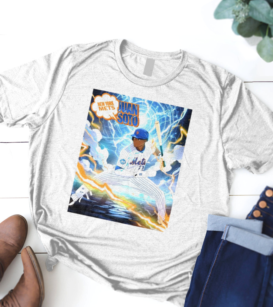 New York Mets Juan Soto Baseball Lightning Adventure T-Shirt