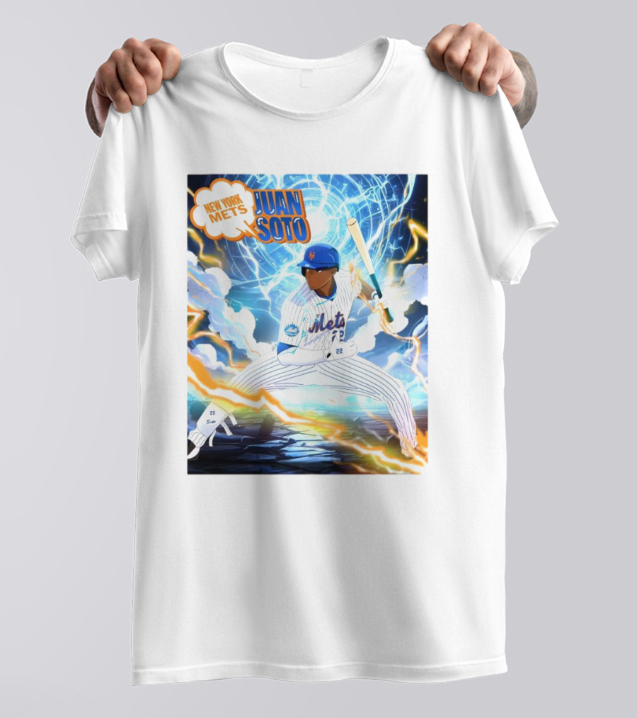 New York Mets Juan Soto Baseball Lightning Adventure T-Shirt