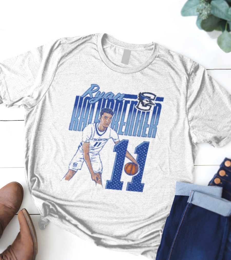 Ryan Kalkbrenner Creighton Bluejays Number 11 Cartoon Big East Conference T-Shirt