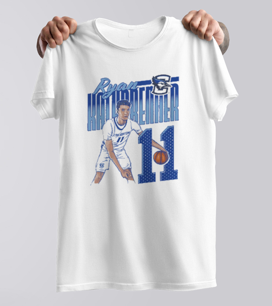 Ryan Kalkbrenner Creighton Bluejays Number 11 Cartoon Big East Conference T-Shirt