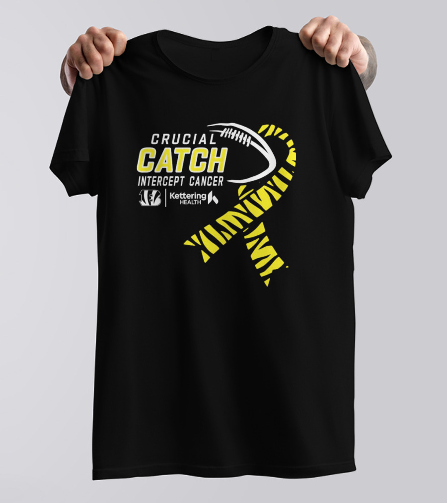 Crucial Catch Intercept Cancer Cincinnati Bengals Kettering Health Yellow T-Shirt