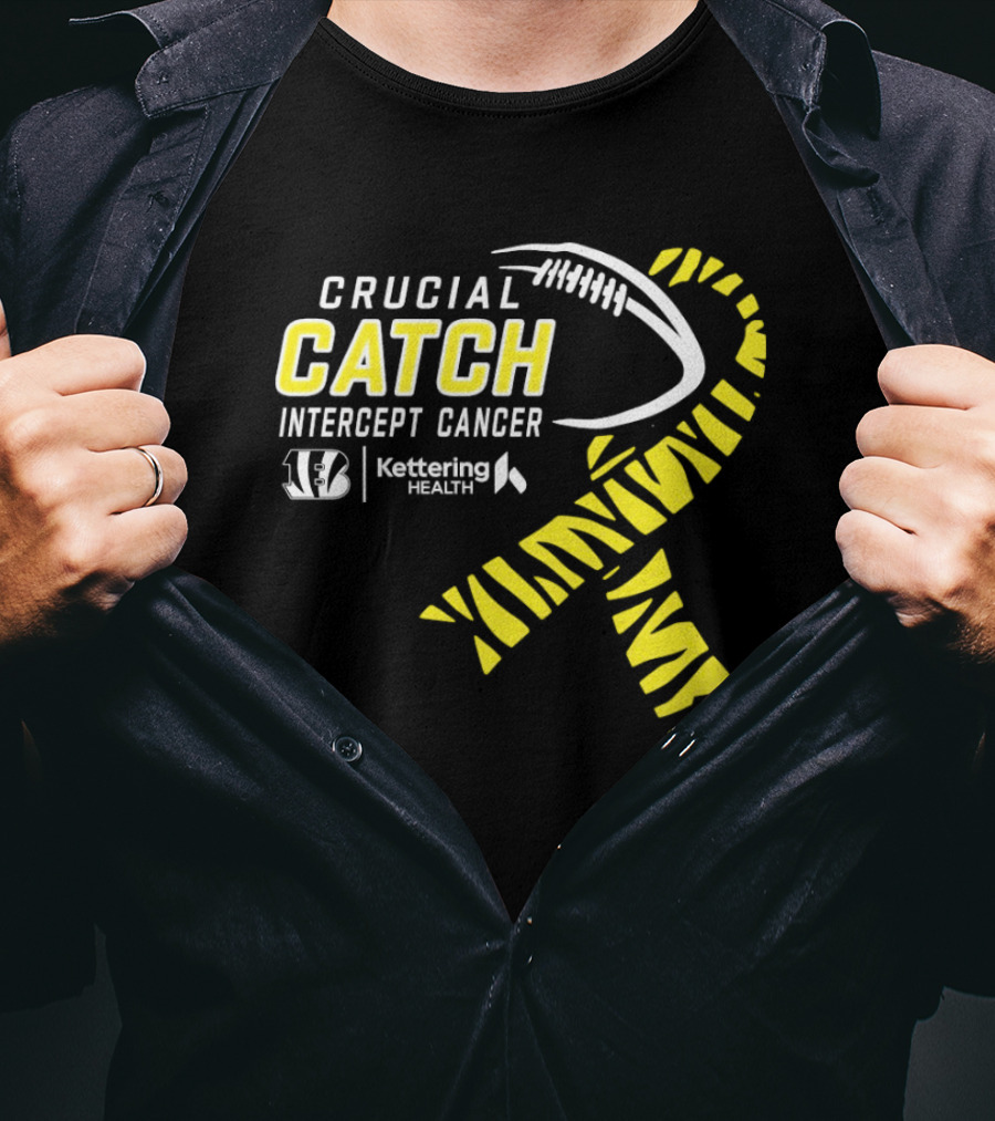 Crucial Catch Intercept Cancer Cincinnati Bengals Kettering Health Yellow T-Shirt