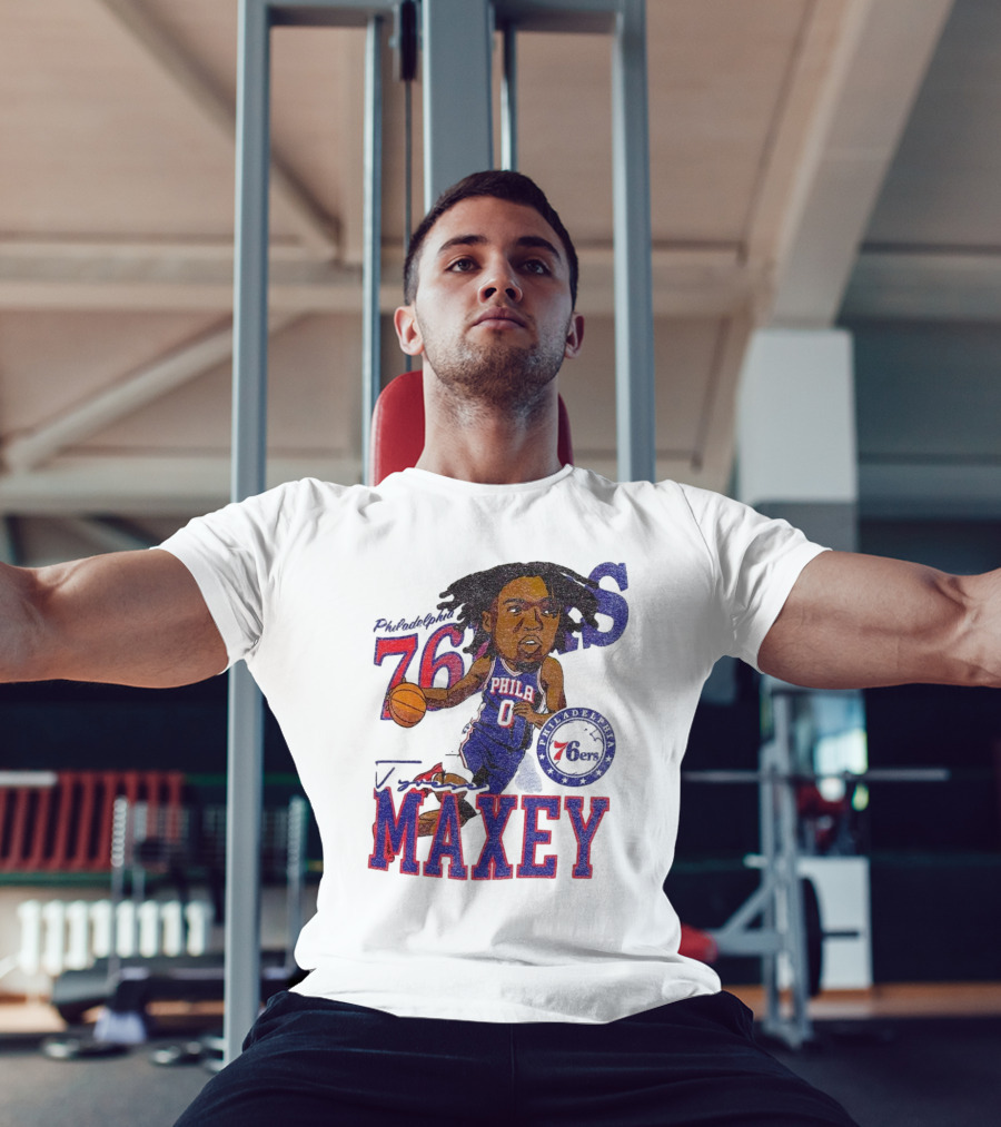 Philadelphia 76ers Tyrese Maxey Caricature Player New Era 76 Philadelphian Phila Maxey 6ers T-Shirt