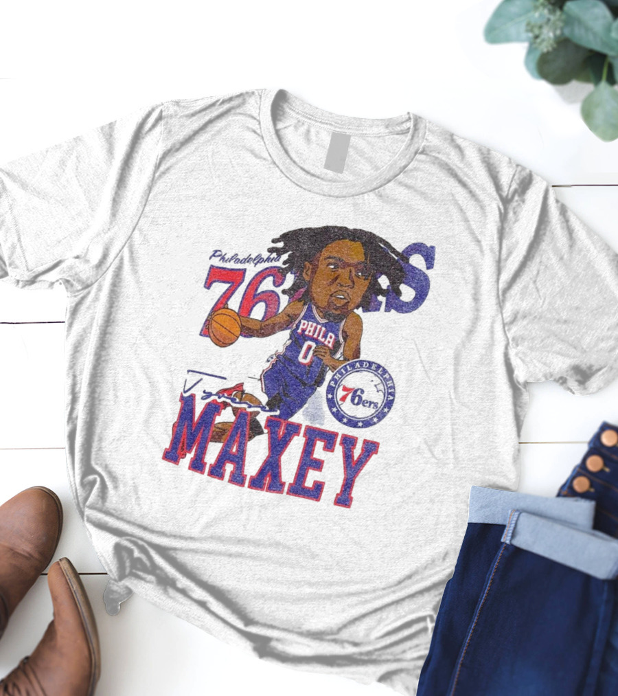 Philadelphia 76ers Tyrese Maxey Caricature Player New Era 76 Philadelphian Phila Maxey 6ers T-Shirt